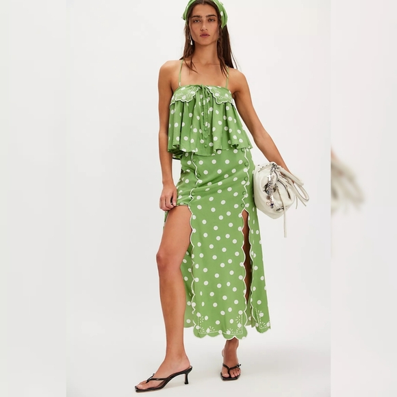 Free People Bali Audrey Set In Shamrock‎ Green Women's Size Large